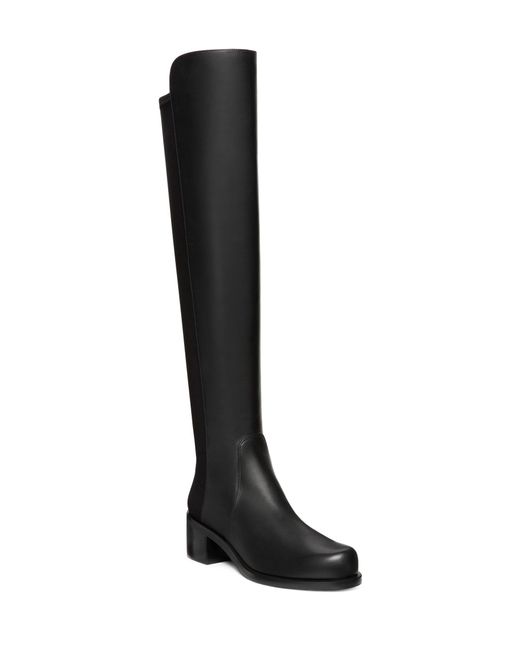 Stuart Weitzman Black Reserve Bold Leather Over-the-knee Boots