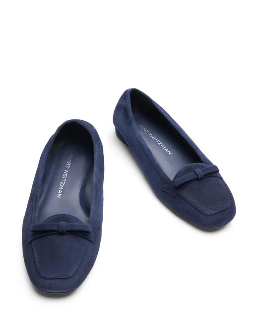 Stuart Weitzman Blue Tully Loafer, Flats And Loafers, Nice, Suede