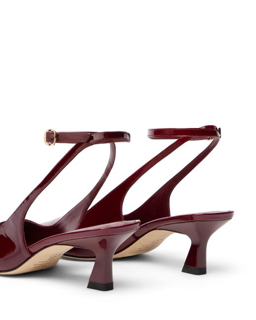 Stuart Weitzman Red Vinnie 50 Strap Pump