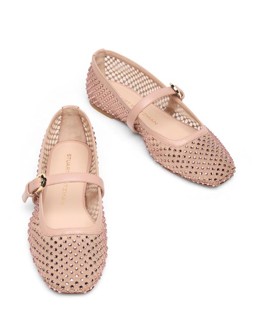 Stuart Weitzman Pink Bareitall Shine Mary Jane