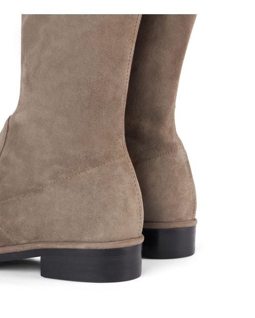 Stuart Weitzman Brown Lowland Bold Boot, Boots And Booties, , Suede Stretch