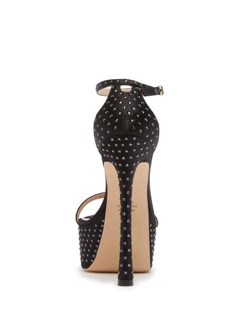Stuart Weitzman Black Nudistcurve Hollywood Shine Sandal