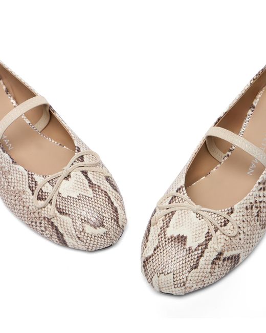 Stuart Weitzman Natural Prima Bow Ballet Mary Jane