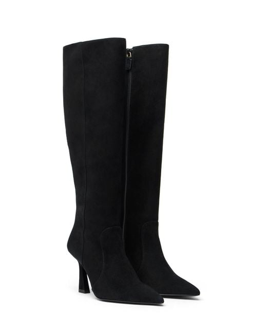 Stuart Weitzman Black Vinnie Zip Boot 85