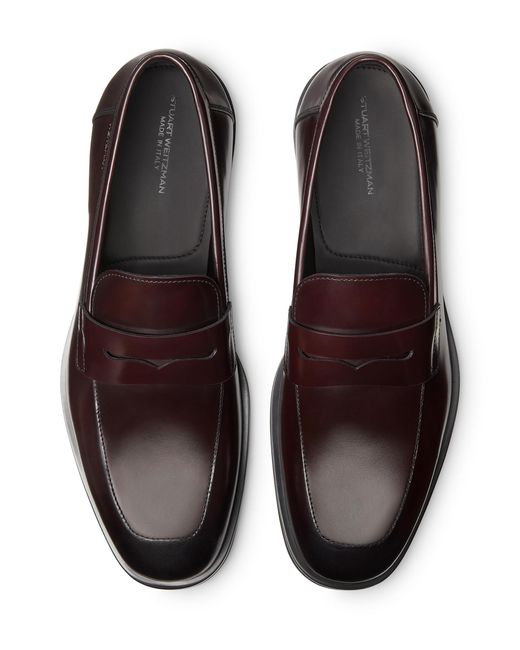Stuart Weitzman Brown Sw Club Classic Penny Loafer for men