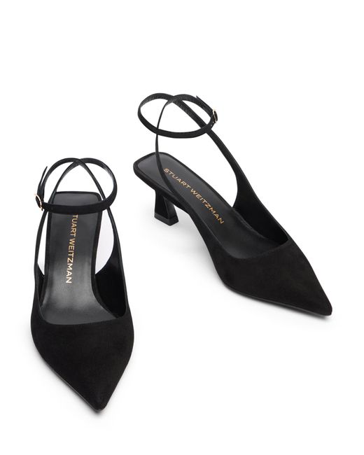 Stuart Weitzman Black Vinnie 50 Strap Pump