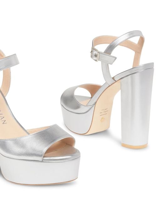 Stuart Weitzman White Ryder 95 Platform Sandal