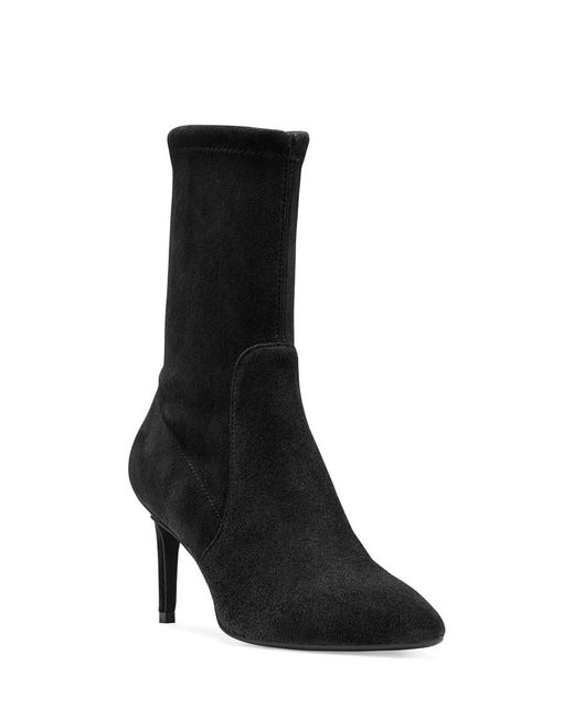 stuart weitzman black wren 75 suede heeled ankle boots