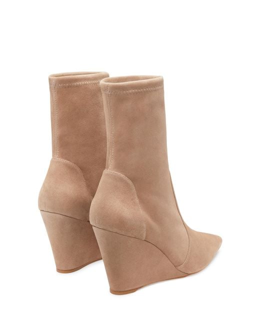 Stuart Weitzman Brown Stuart Wedge 85 Sock Bootie