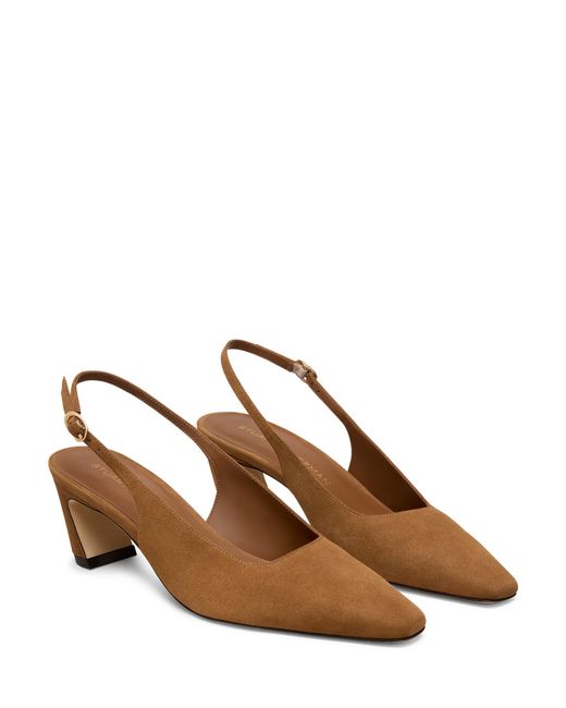 Stuart Weitzman Brown Stassi Slingback 50