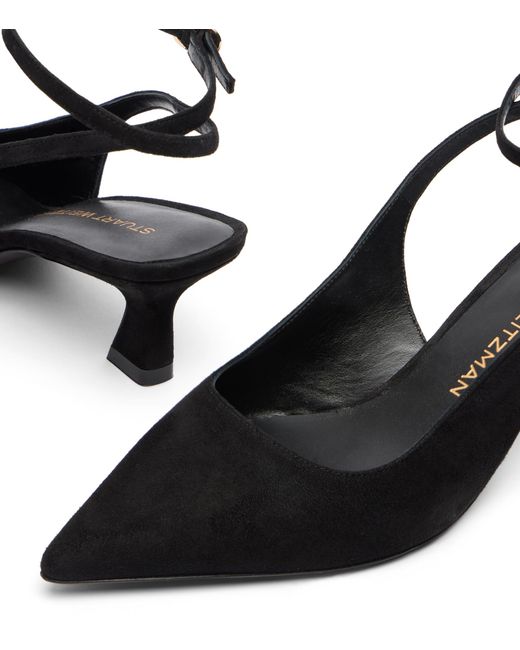 Stuart Weitzman Black Vinnie 50 Strap Pump