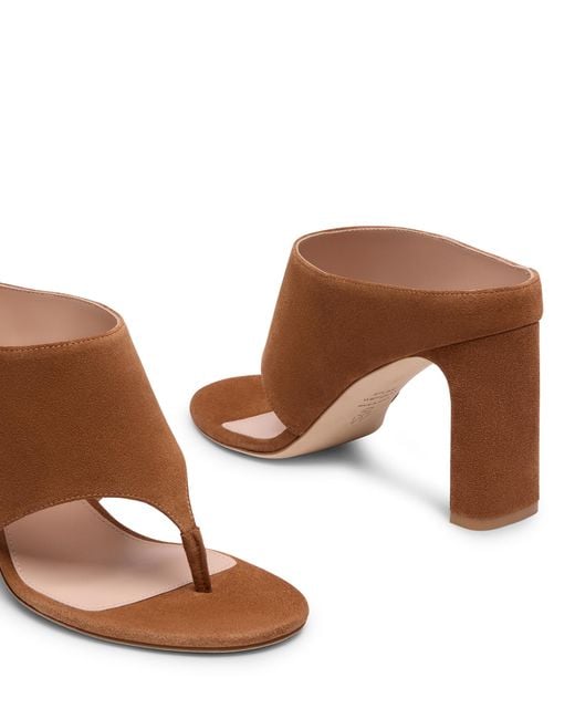 Stuart Weitzman Brown Babette Thong 85