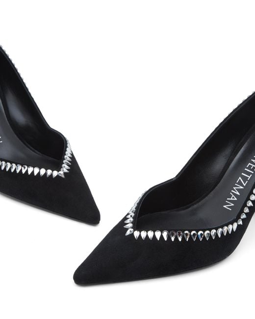 Stuart Weitzman Black Gemcut Xcurve 85 Pump