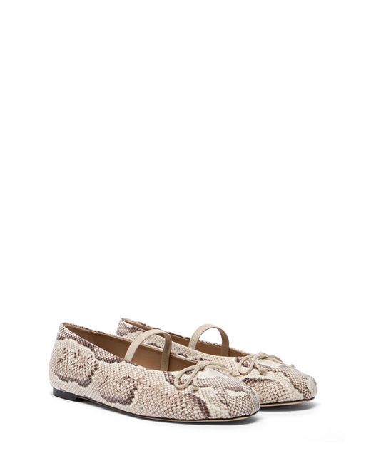 Stuart Weitzman Natural Prima Bow Ballet Mary Jane