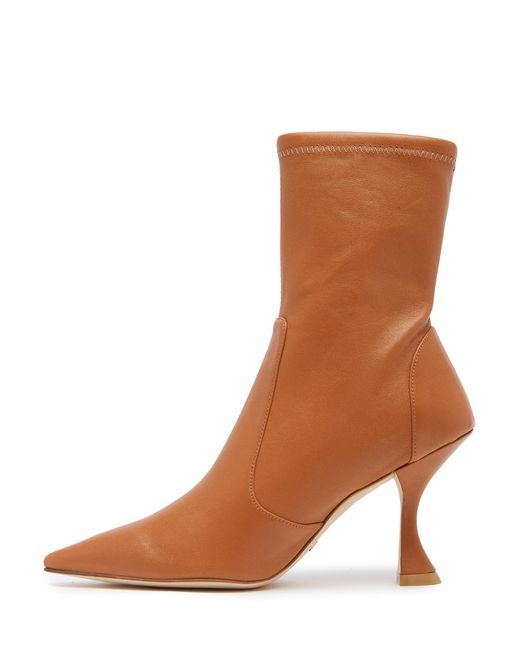 Stuart Weitzman Brown Xcurve 85 Sock Bootie