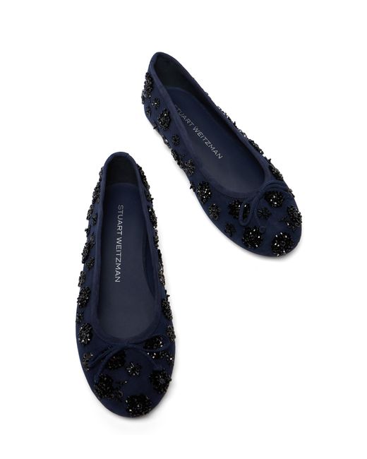 Stuart Weitzman Blue Prima Bow Ballet