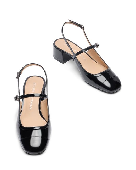 Stuart Weitzman Black Maeve Crystal Mary Jane Slingback