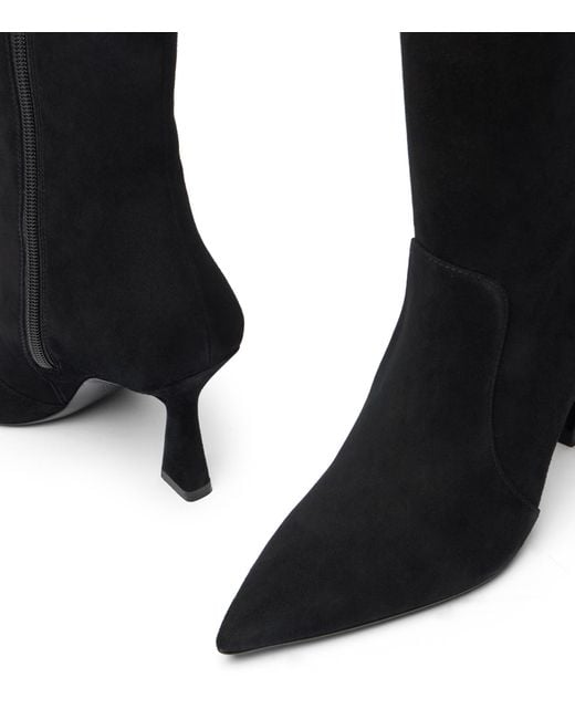 Stuart Weitzman Black Vinnie Zip Boot 85