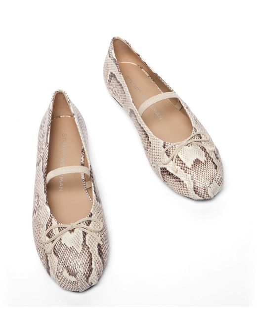 Stuart Weitzman Natural Prima Bow Ballet Mary Jane