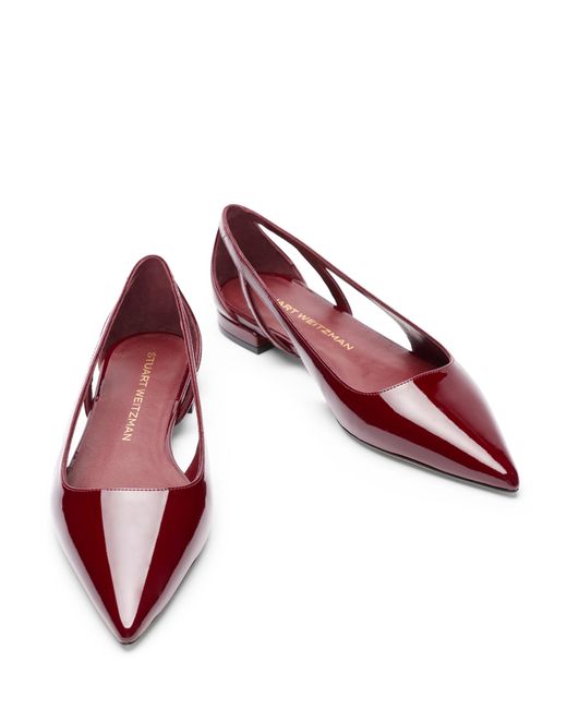 Stuart Weitzman Red Stuart Power Cutout Flat