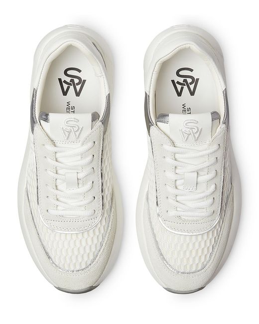 Stuart Weitzman White , Sw Glide Mesh Sneaker, Sneakers,