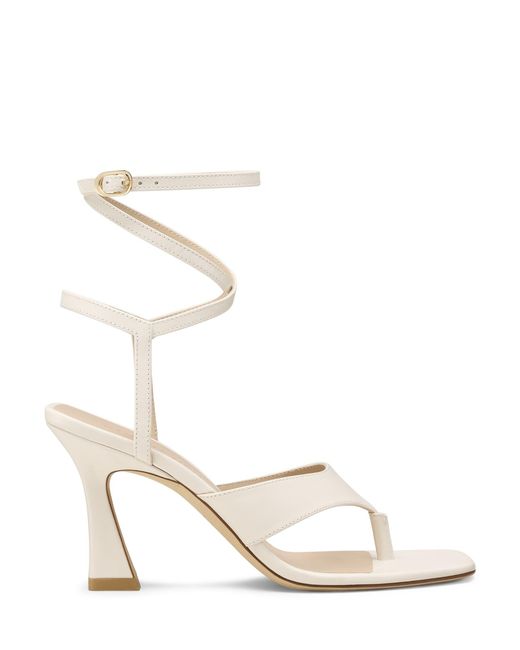 Stuart Weitzman White Vinnie Wrap Thong 85