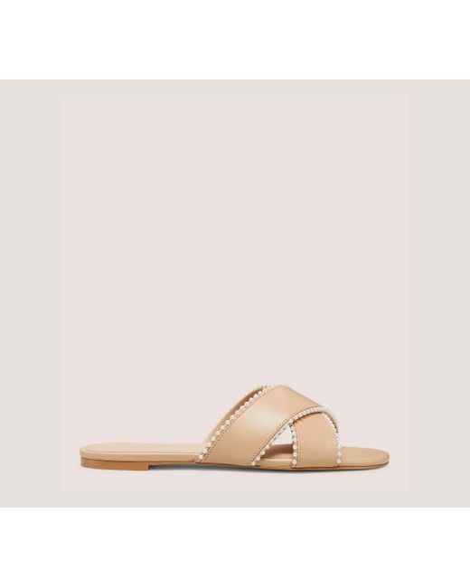 Stuart Weitzman Natural Roza Pearl Slide The Sw Outlet