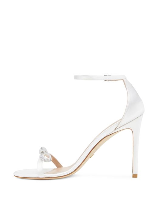 Stuart Weitzman White Nudist Sw Bow 100 Sandal