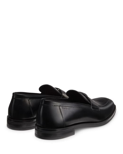 Stuart Weitzman Black Sw Club Classic Penny Loafer for men