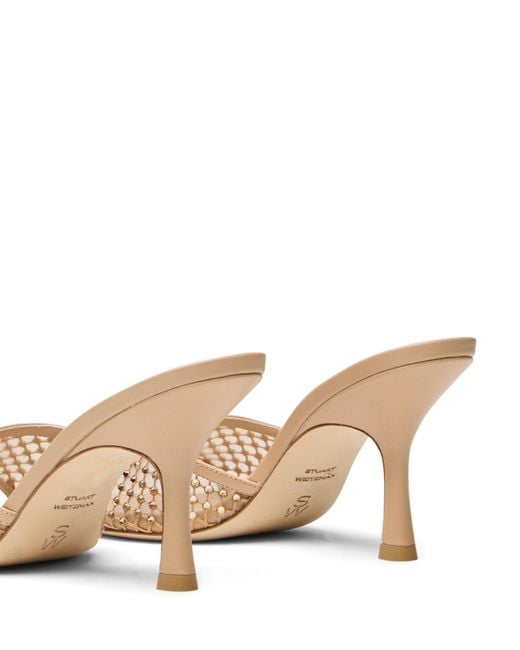 Stuart Weitzman Natural Bareitall Shine Sandal 85