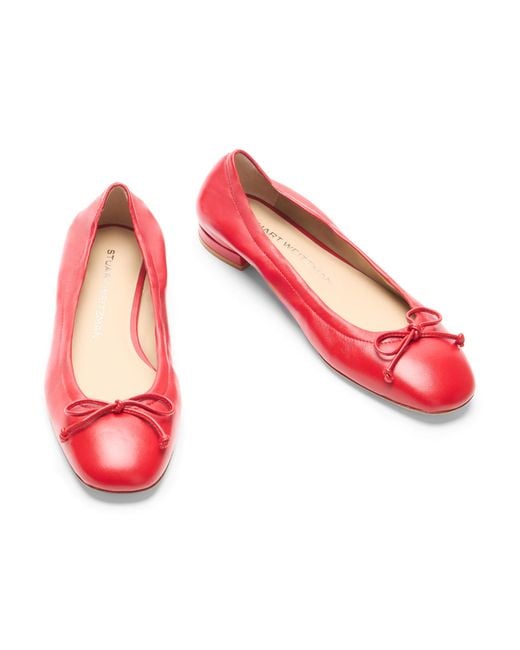 Stuart Weitzman Red , BRIA BALLET FLAT, LOAFER UND FLACHE SCHUHE,