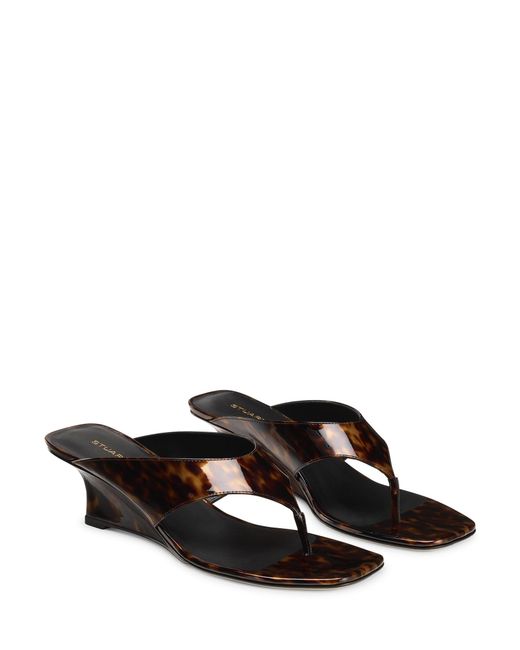 Stuart Weitzman Black Vinnie Wedge Thong 50