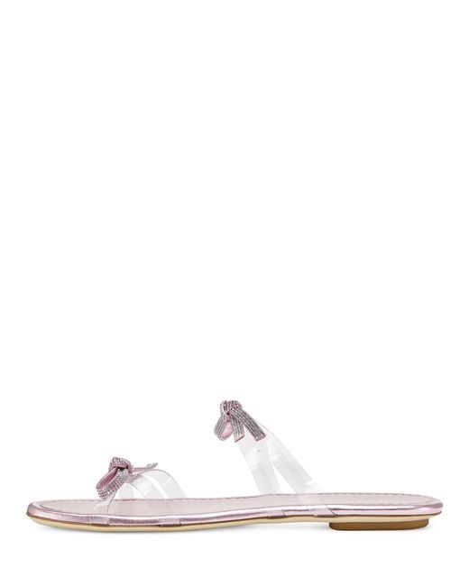 Stuart Weitzman White Bow-Detail Embellished Sandals