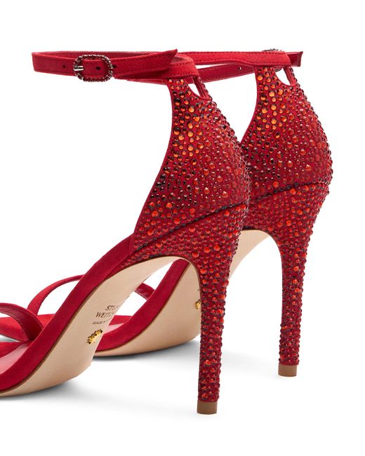 , NUDISTCURVE ROYALE 100 SANDAL, SANDALES, Stuart Weitzman en coloris Red