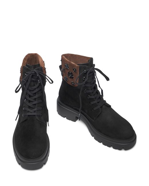 Stuart Weitzman Black Hudson Lace-Up Bootie