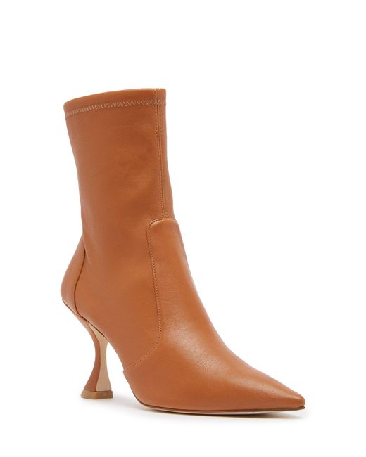 Stuart Weitzman Brown Xcurve 85 Sock Bootie