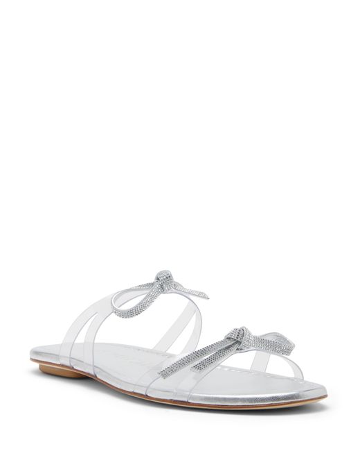 Stuart Weitzman White Sw Bow Slide