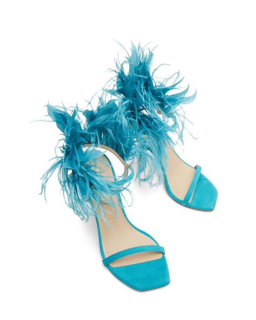 Stuart Weitzman Blue Plume 100 Sandal