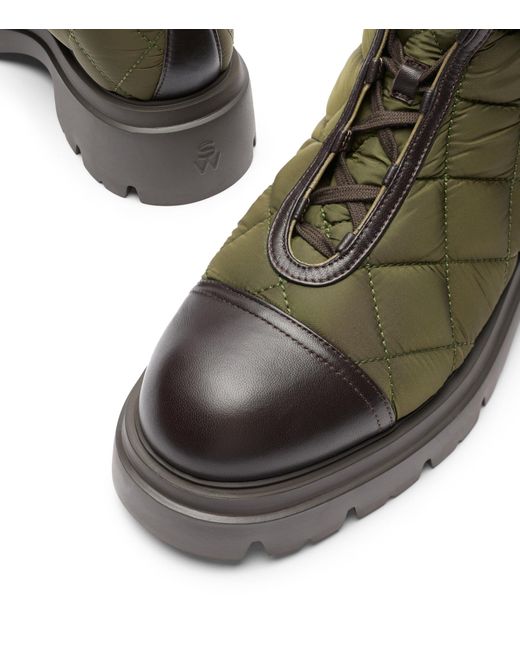 Stuart Weitzman Brown Hudson Quilted Hiker Bootie