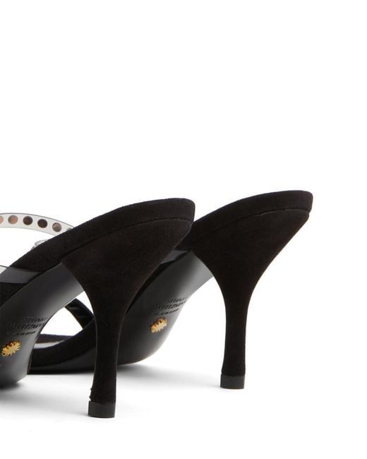 Stuart Weitzman Black Strapeze Crystal 85 Slide