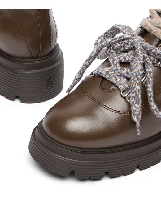 Stuart Weitzman Brown Hudson Lite Lace-Up Bootie