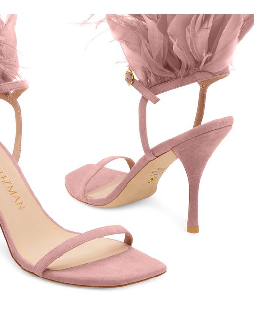 Stuart Weitzman Pink Plume 100 Sandal
