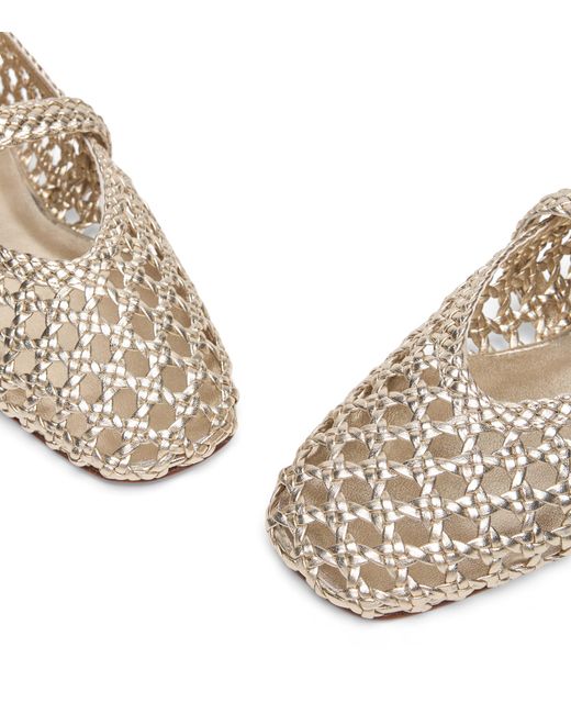 Stuart Weitzman Natural Prima Woven Mary Jane