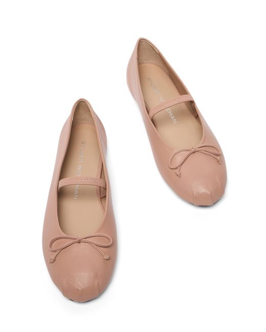 Stuart Weitzman Brown Prima Bow Ballet Mary Jane