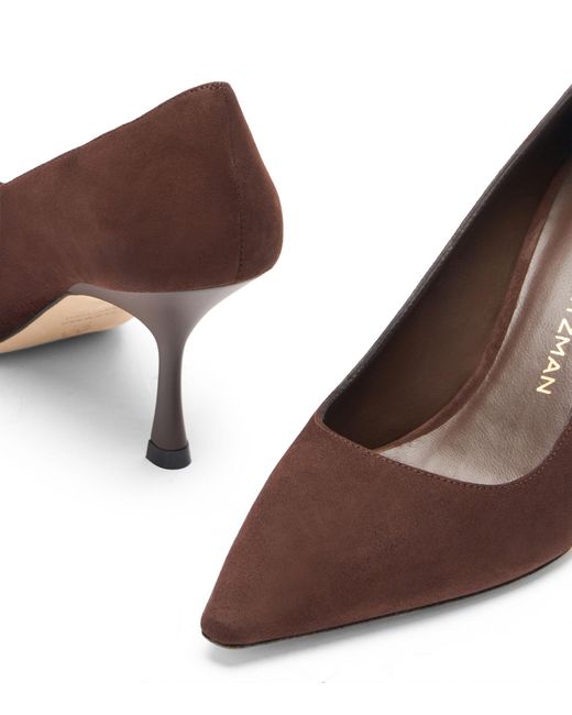 Stuart Weitzman Brown Sculptural Pointed-Toe Stiletto Pumps