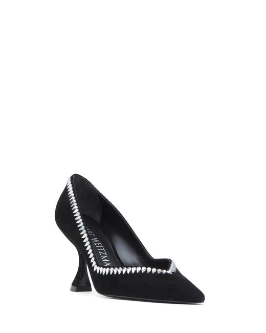 Stuart Weitzman Black Gemcut Xcurve 85 Pump