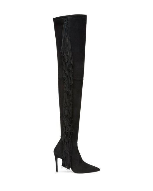 Stuart Weitzman Black Ultrastuart Fringe 100 Boot