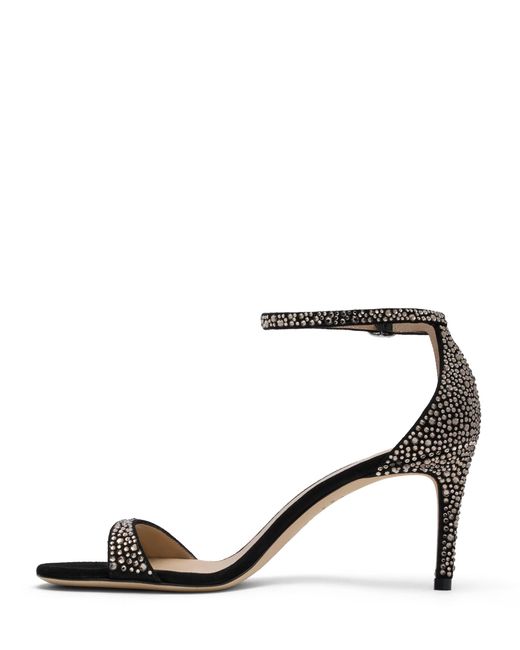 Stuart Weitzman Black Nudist Shine 75 Sandal