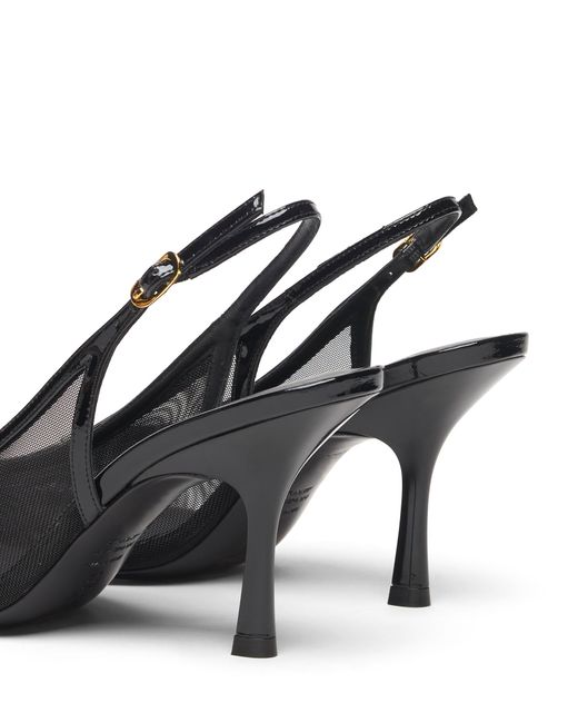Stuart Weitzman Black Bareitall Slingback 85