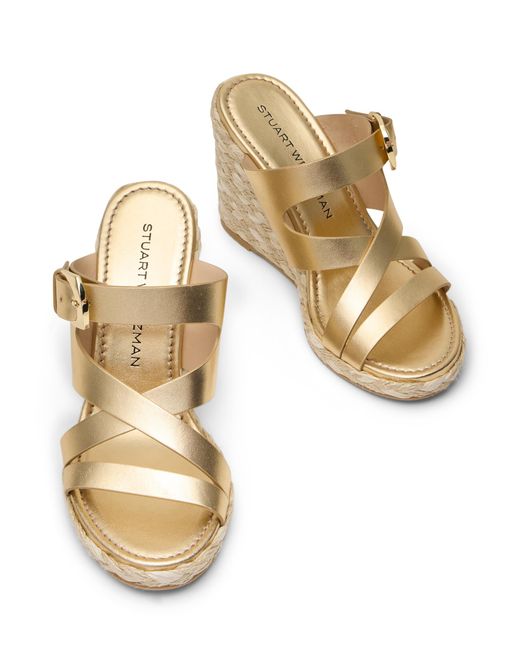 Stuart Weitzman Metallic Sai Espadrille Wedge